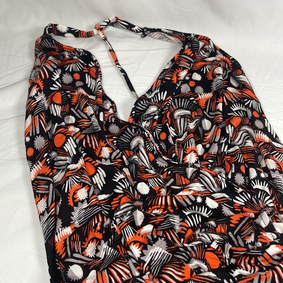 NWT Free People Daria Halter Maxi Dress Black Combo Orange Boho Beach Summer - Picture 3 of 7